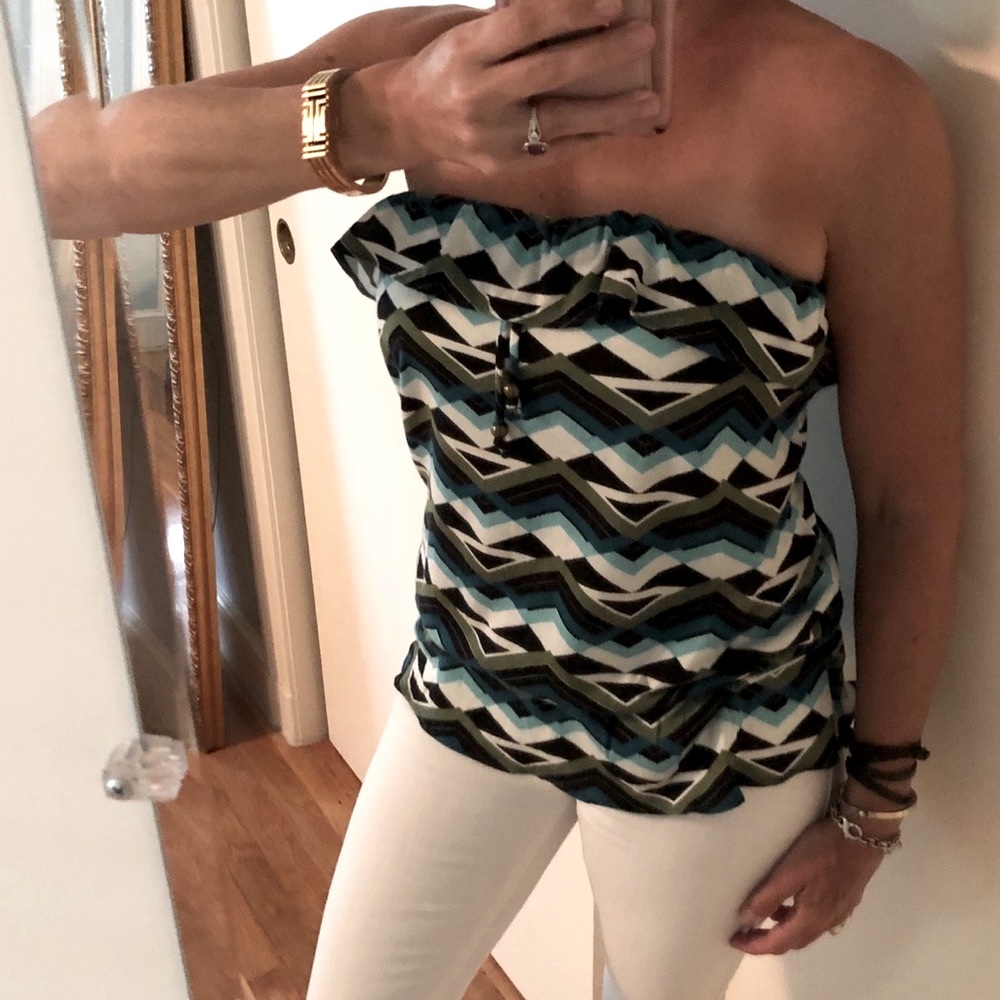 Gap Geometric Print Strapless Top
